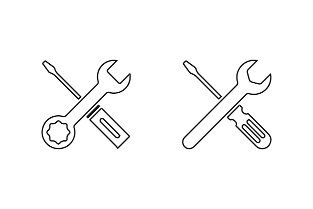 Vector de icono de herramientas de reparación para web y aplicación móvil signo de herramienta y símbolo configuración de icono llave