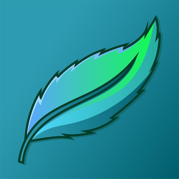 Vector de icono de hoja aislado. hojas verdes turquesas de árboles y plantas. Elementos para logotipo ecológico y bio.