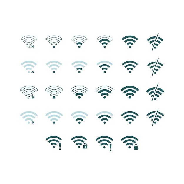 Vector de icono de indicador Wifi de señal de teléfono