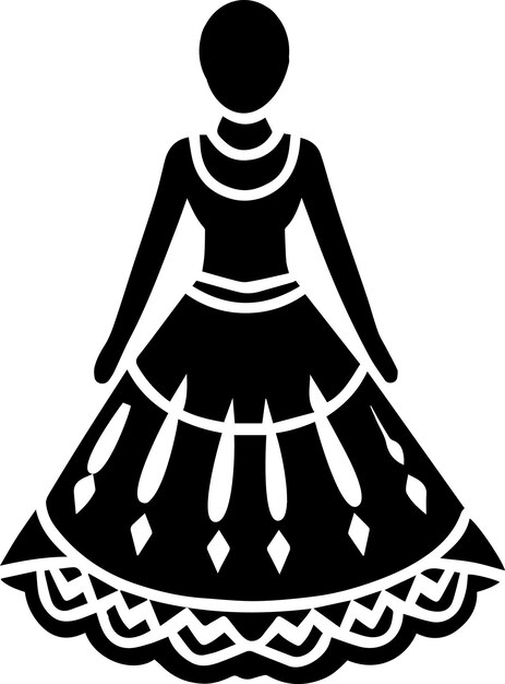 vector de icono de lehenga femenina 2