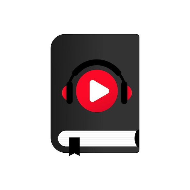 Vector de icono de libro de audio. Curso de audio. Cursos online. Vector de ilustración. EPS 10