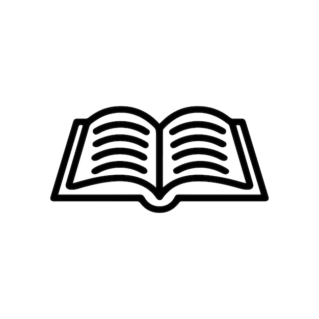 Vector de icono de libro Un símbolo de señal de línea delgada Ilustración de diseño de fondo