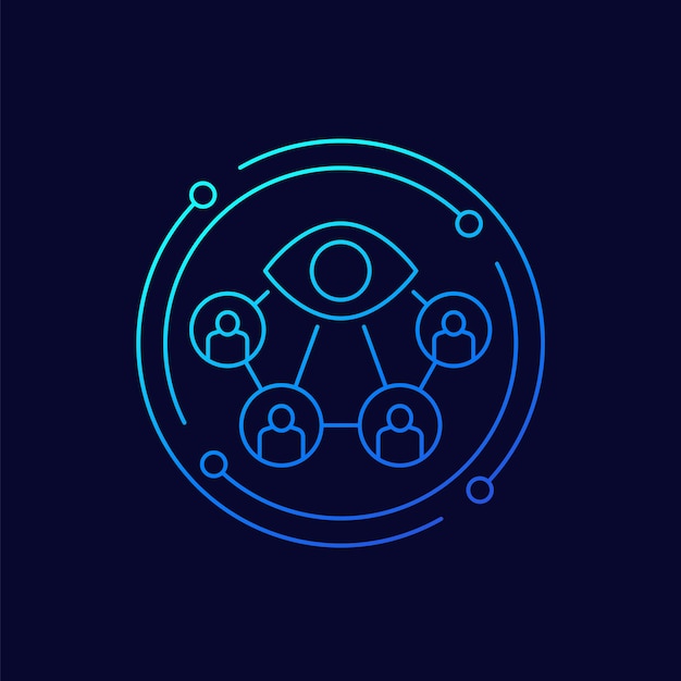 Vector de icono de línea de audiencia de espectadores