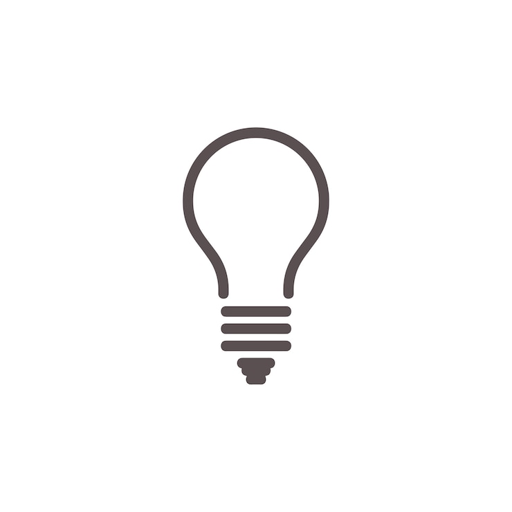 Vector vector de icono de línea de bombilla aislado sobre fondo blanco concepto de pensamiento de solución de signo de idea