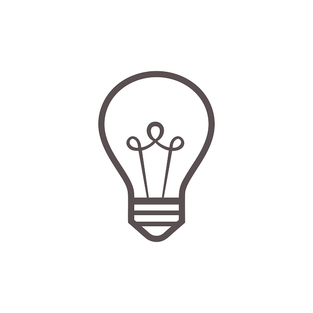 Vector de icono de línea de bombilla aislado sobre fondo blanco Concepto de pensamiento de solución de signo de idea