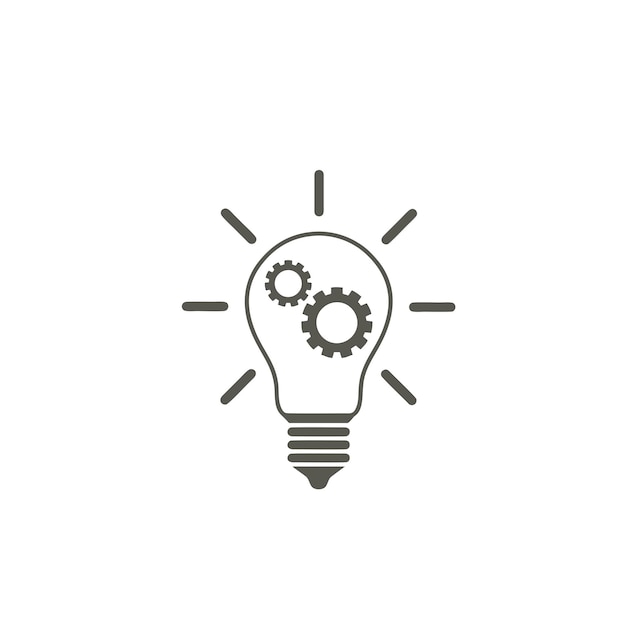 Vector de icono de línea de bombilla aislado sobre fondo blanco Concepto de pensamiento de solución de signo de idea