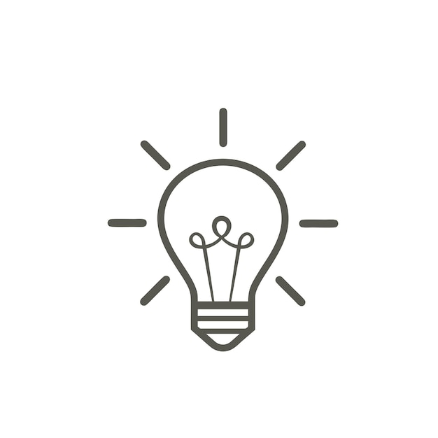 Vector de icono de línea de bombilla aislado sobre fondo blanco Concepto de pensamiento de solución de signo de idea