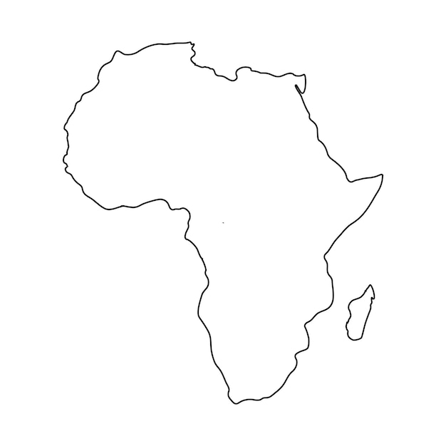 Vector vector de icono de línea del mapa de áfrica