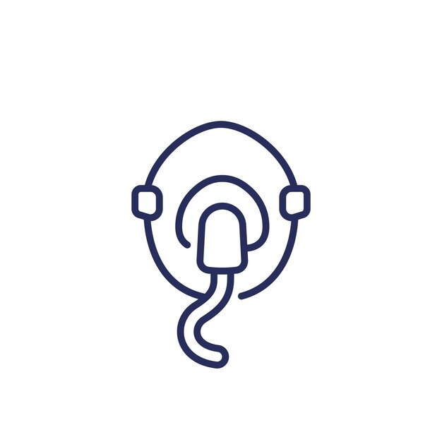 Vector de icono de línea de máscara de oxígeno