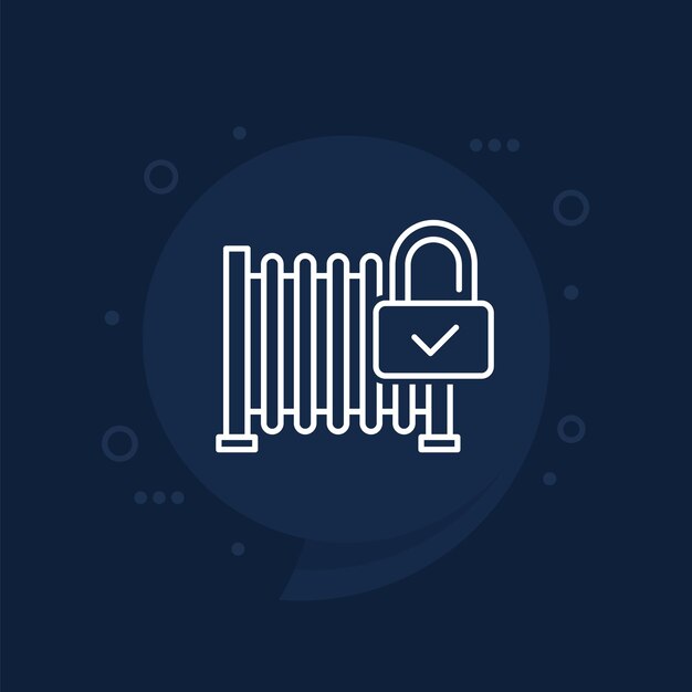 Vector de icono de línea con puerta automática cerrada