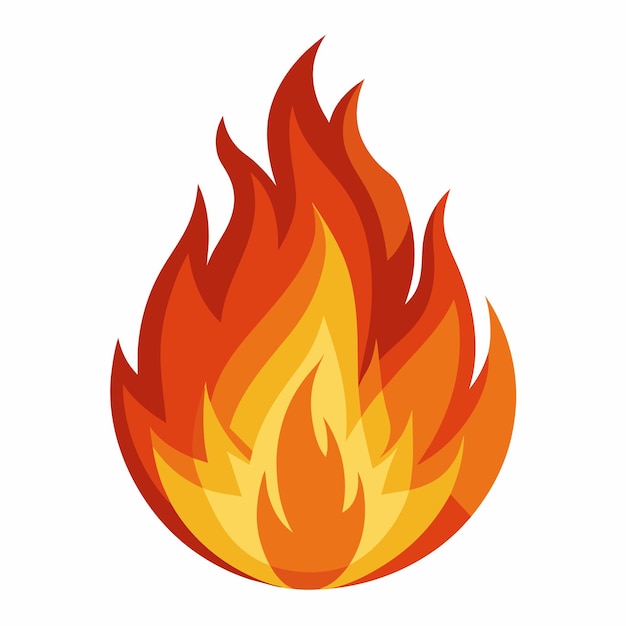 Vector de icono de llama de fuego o pegatina de llama