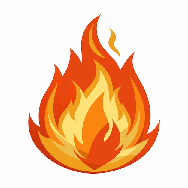 Vector de icono de llama de fuego o pegatina de llama