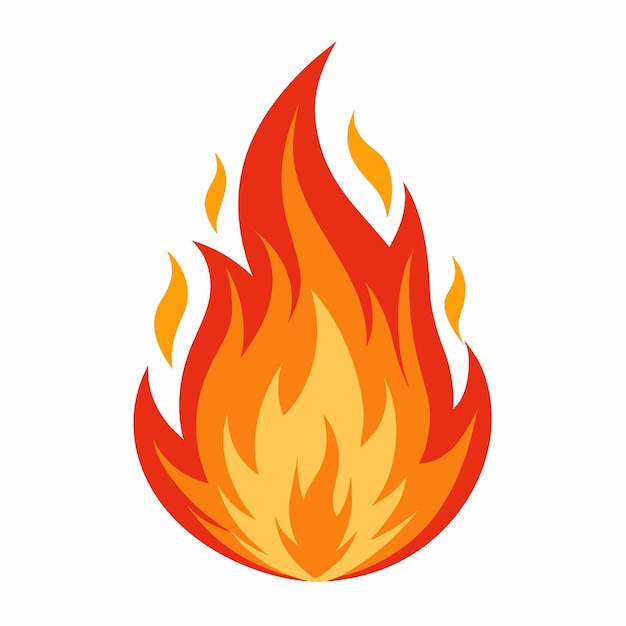 Vector de icono de llama de fuego o pegatina de llama