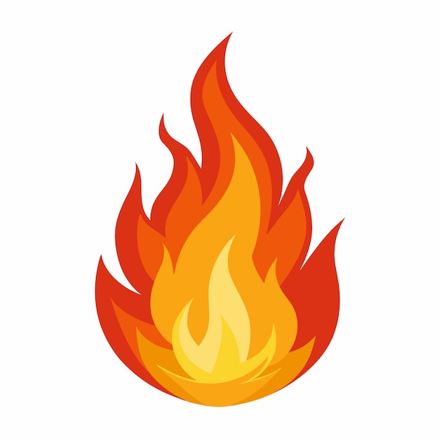 Vector de icono de llama de fuego o pegatina de llama
