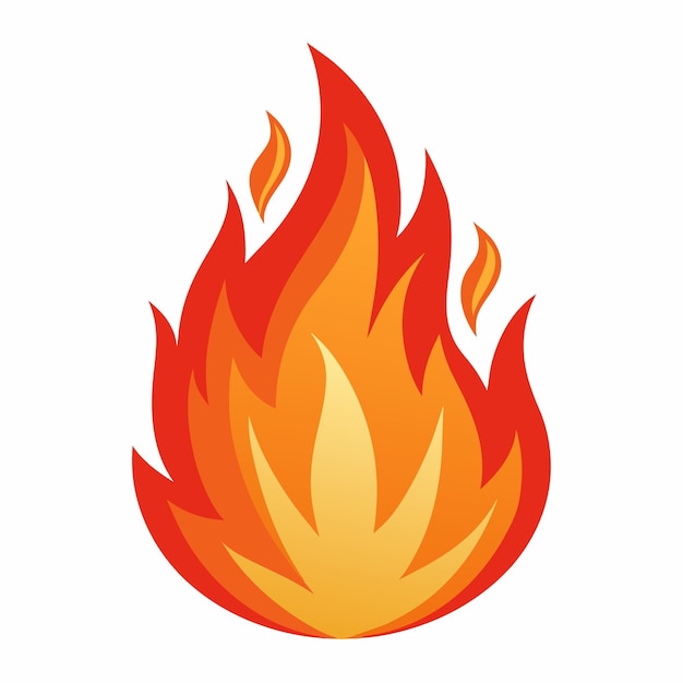 Vector de icono de llama de fuego o pegatina de llama