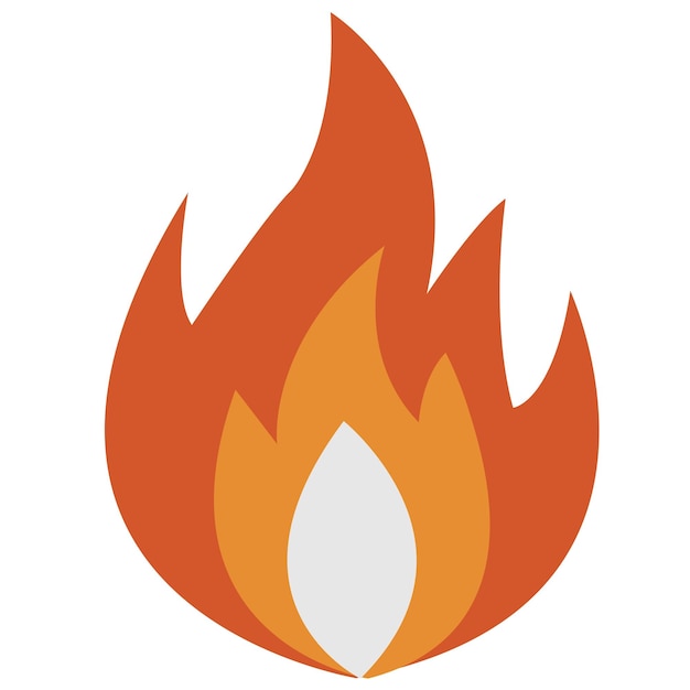 Vector de icono de llama de fuego