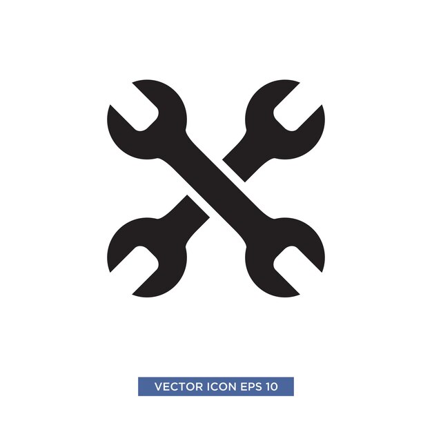 Vector de icono de llave de configuración