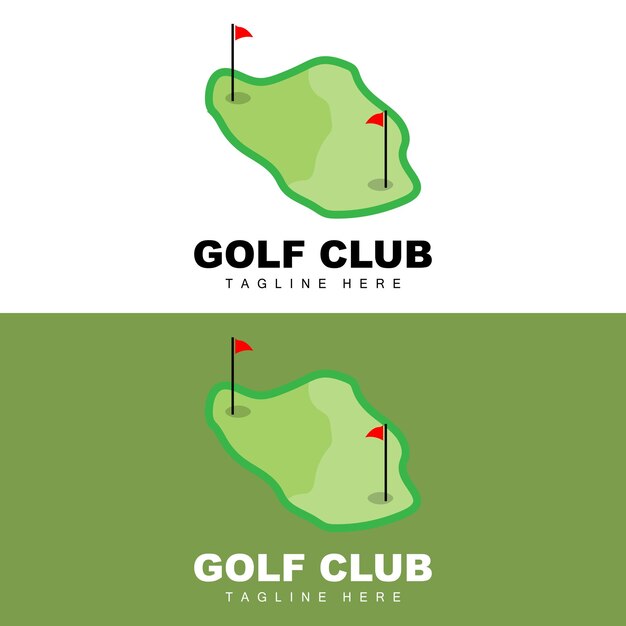 Vector icono logo palo de pelota de golf y golf Juegos al aire libre ilustración de concepto retro