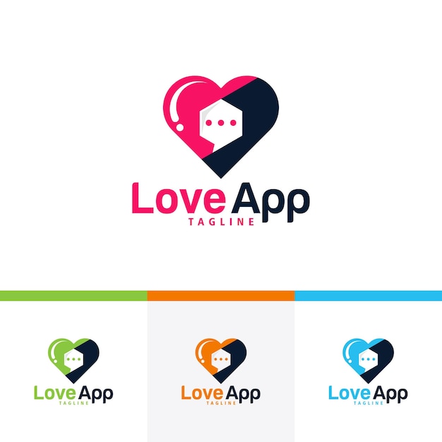 Vector de icono de logotipo de aplicación de citas de amor aislado