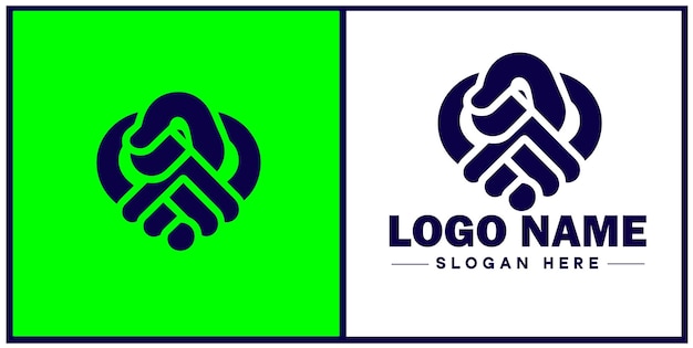 Vector vector de icono de logotipo de apretón de manos para negocios icono de marca de aplicación trato personas amistad asociación cooperación negocio trabajo en equipo confianza plantilla de logotipo