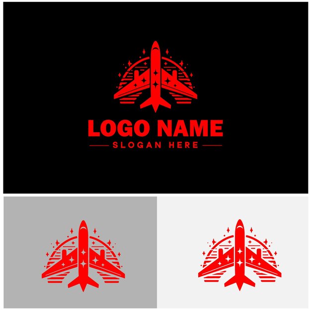 Vector de icono de logotipo de avión para aplicación de negocios icono de modelo de logotipo del billete de avión de viaje de viaje de avión