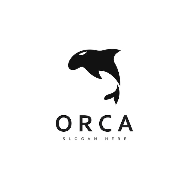 Vector del icono del logotipo de la ballena orca asesina