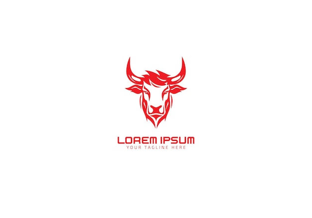 Vector de icono de logotipo de cabeza de toro