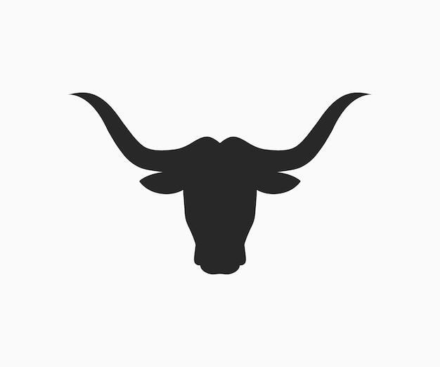 Vector de icono de logotipo de cabeza de toro