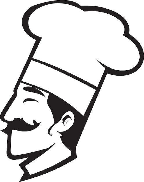 Vector vector de icono de logotipo de chef superdotado