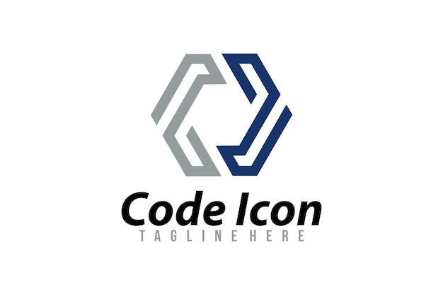 Vector de icono de logotipo de código aislado