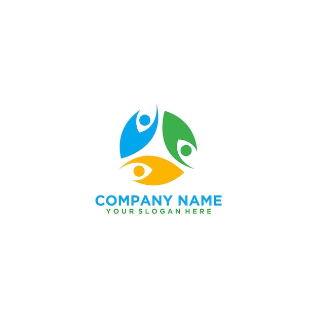 Vector de icono de logotipo de cuidado de personas aislado