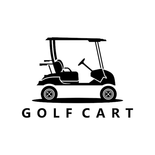 Vector de icono de logotipo de diseño de ilustración de carro de golf