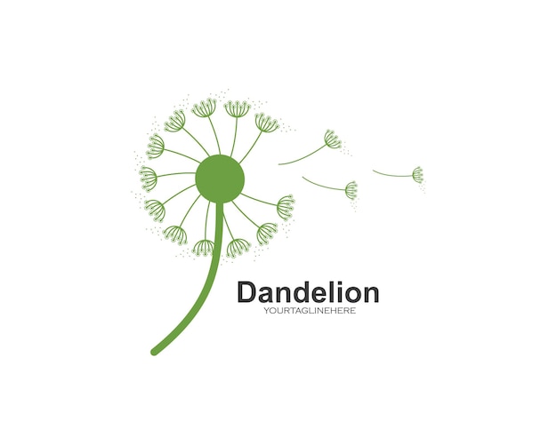 Vector de icono de logotipo de flor de diente de León