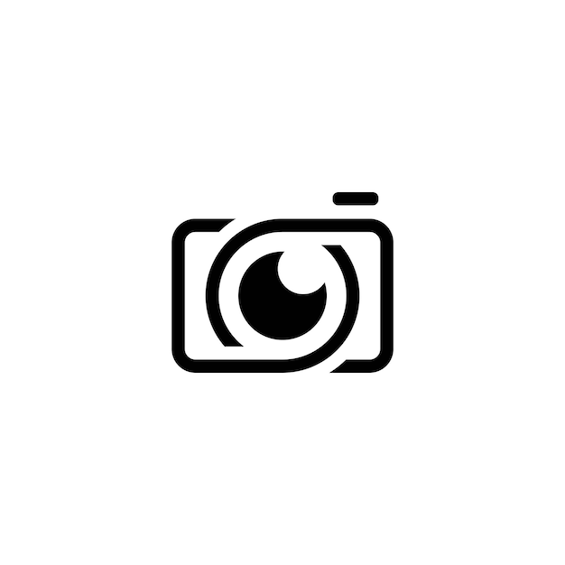 Vector de icono de logotipo de fotografía de cámara