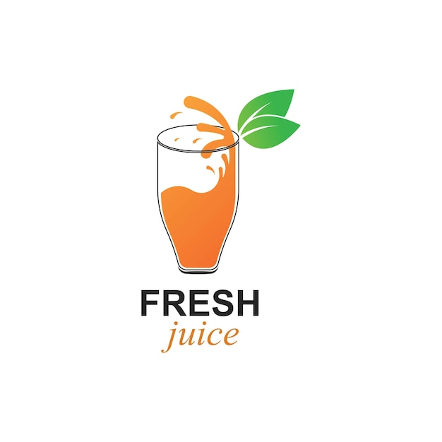 Vector de icono de logotipo de jugo de naranja