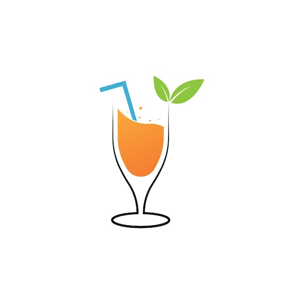 Vector de icono de logotipo de jugo de naranja