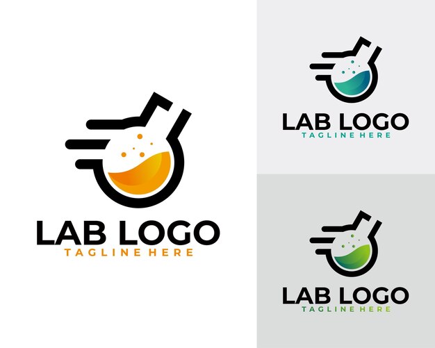 Vector vector de icono de logotipo de laboratorio de ciencia aislado