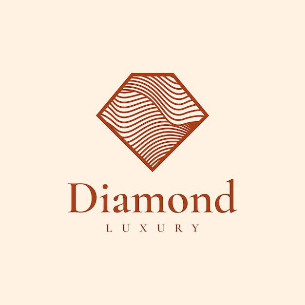 Vector de icono de logotipo de lujo de línea de diamante