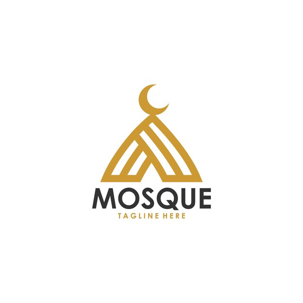 Vector vector de icono de logotipo de mezquita moderna aislado