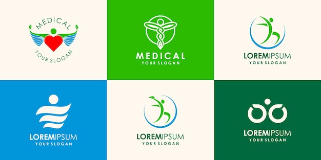 Vector de icono de logotipo de personas de salud