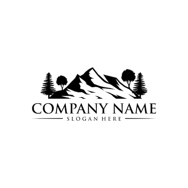 vector de icono de logotipo de pico de montaña