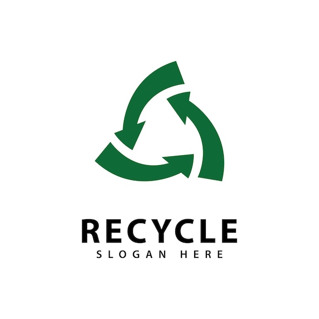 Vector del icono del logotipo de reciclaje Verde Ilustración del símbolo de reciclado Icono de flecha de rotación