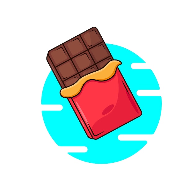 Vector de icono de logotipo de tienda de chocolate.Ilustración de icono de dibujos animados de barra de chocolate