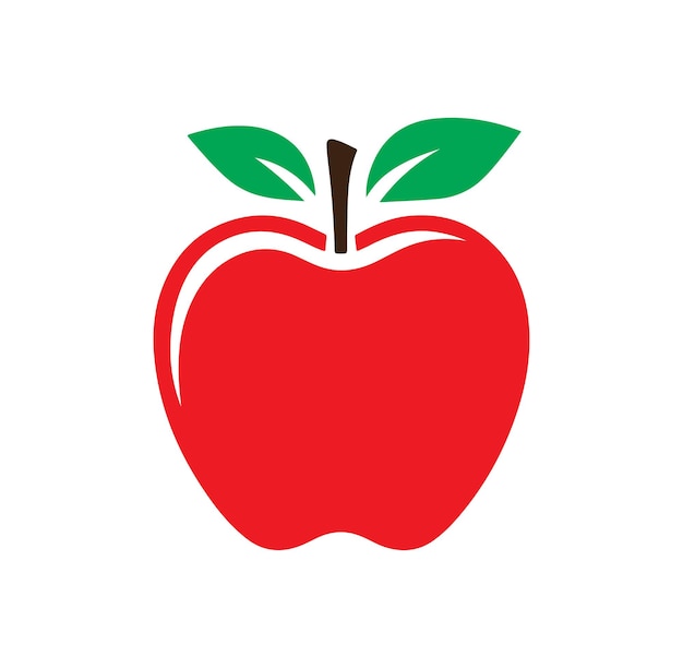 Vector de icono de manzana aislado en fondo blanco