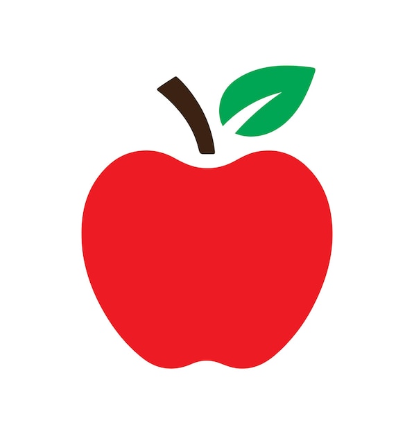 Vector de icono de manzana aislado en fondo blanco
