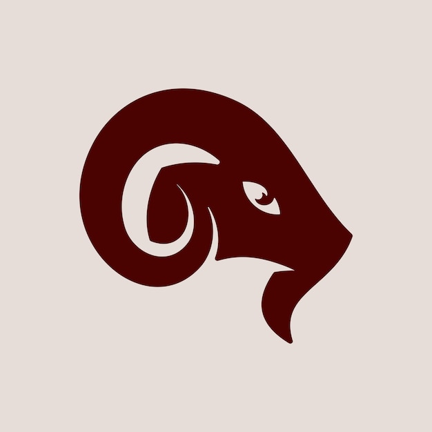 Vector del icono de la mascota de la cabeza de la cabra