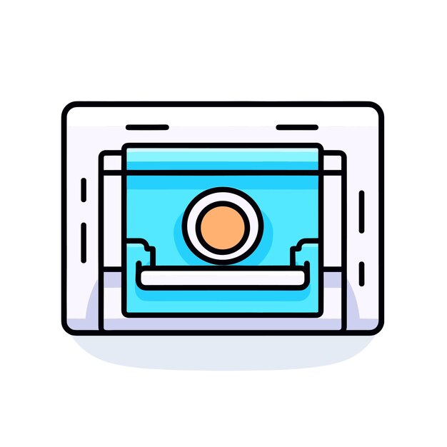 Vector de un icono de microondas azul y blanco en formato vectorial