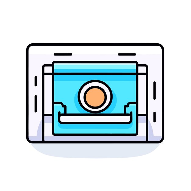 Vector de un icono de microondas azul y blanco en formato vectorial