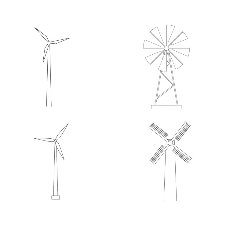 Vector vector del ícono del molino de viento