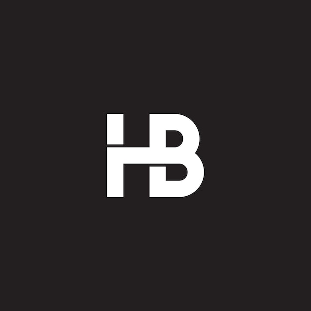 Vector de icono de monograma basado en inicial de logotipo BH HB de letra abstracta moderna.